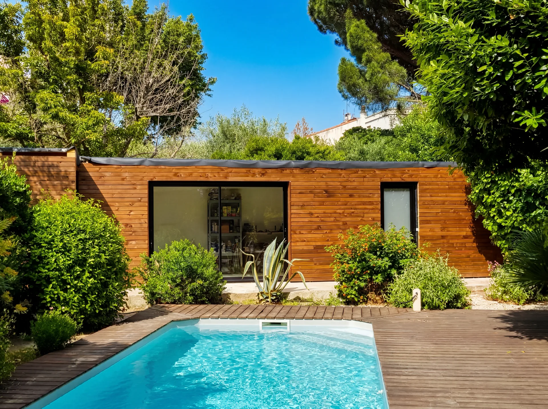 Extension bois bord de piscine Canet-en-Roussillon 66, Villas et Bois