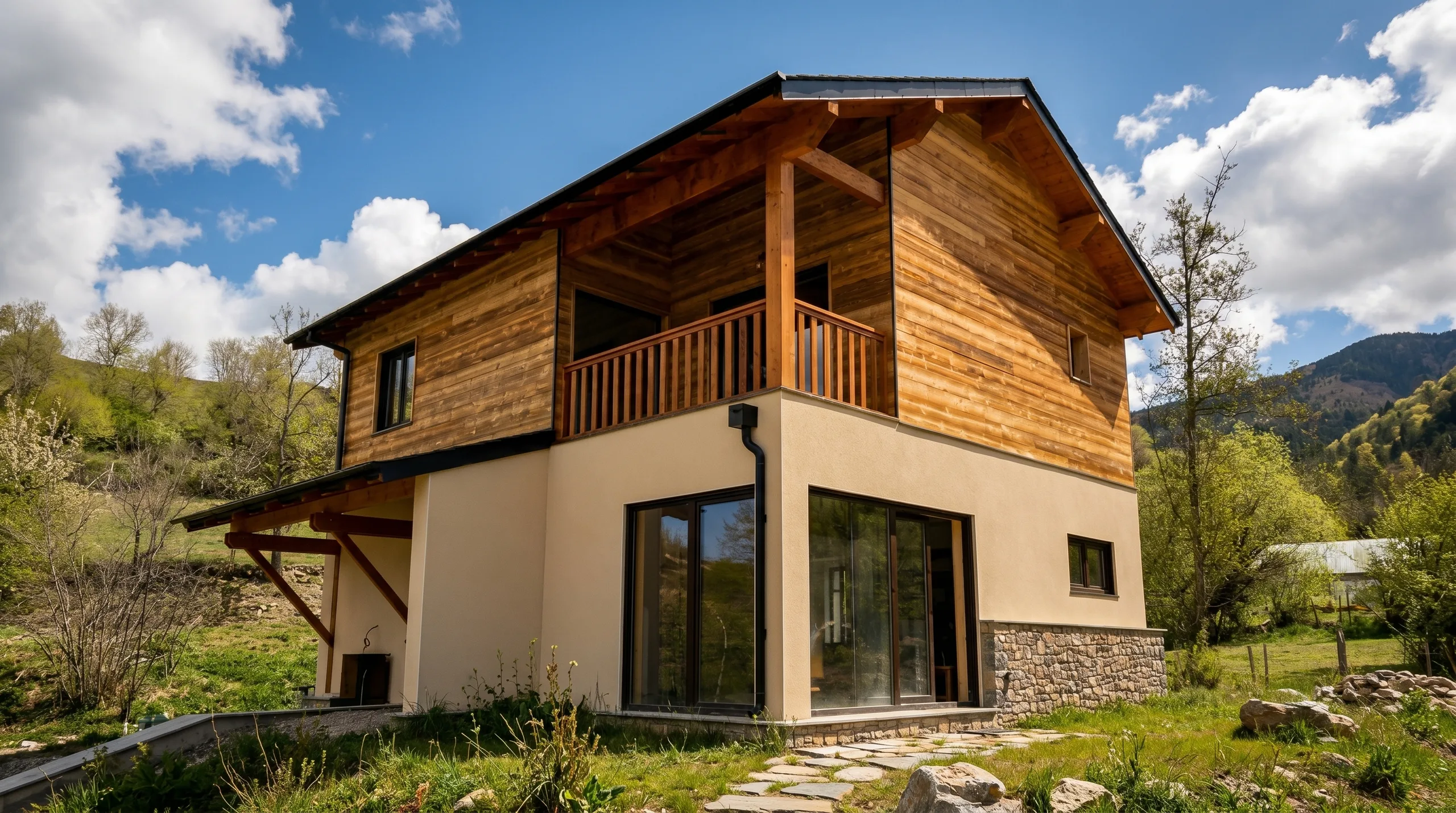 Maison ossature bois vue montagne Pyrénées-Orientales 66, Villas et Bois