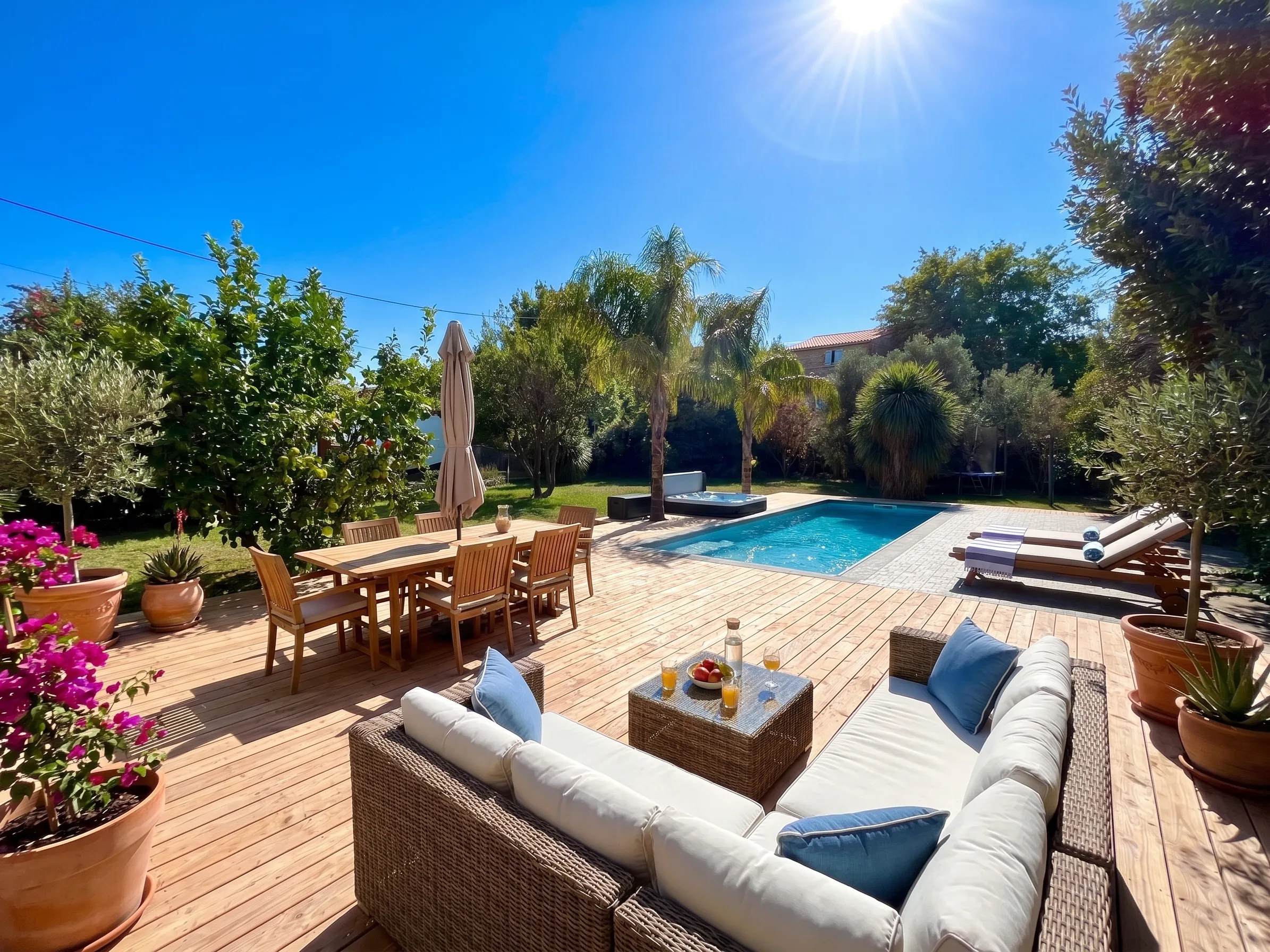 Terrasse et pool house bois Perpignan